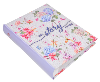 Album na zdjęcia w rozmiarze 10x15 cm - 200 zdjęć do wsuwania - FLOWER STORY - fioletowy - Kwiaty