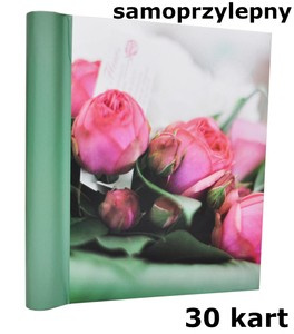 Album na zdjęcia pod folię - samoprzylepny 30 kart ROSES - Zielony - kwiaty