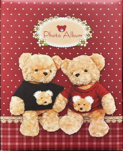 Album na 200 zdjęć do wsuwania - zdjęcia w rozmiarze 10x15 cm BEARS - Czerwony - miś - misie