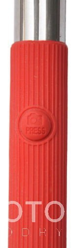 Selfie Stick Monopod statyw do telefonu bluetooth przycisk w uchwycie - Czerwony