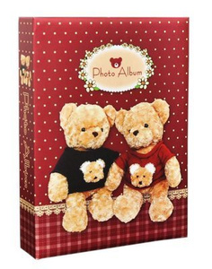 Album na 200 zdjęć do wsuwania - zdjęcia w rozmiarze 10x15 cm BEARS - Czerwony - miś - misie