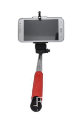 Selfie Stick Monopod statyw do telefonu bluetooth przycisk w uchwycie - Czerwony