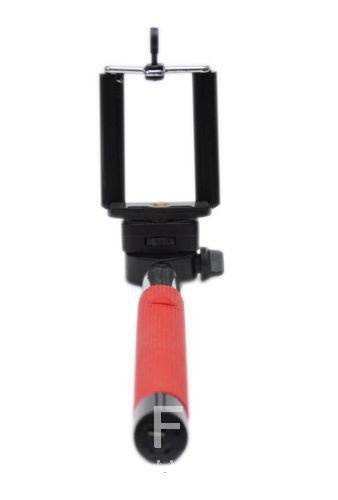 Selfie Stick Monopod statyw do telefonu bluetooth przycisk w uchwycie - Czerwony