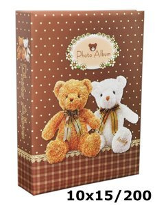 Album na 200 zdjęć do wsuwania - zdjęcia w rozmiarze 10x15 cm 10x15/200 BEARS - Brązowy - miś misie