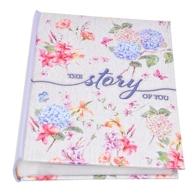 Album na zdjęcia w rozmiarze 10x15 cm - 200 zdjęć do wsuwania - FLOWER STORY - fioletowy - Kwiaty