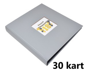 Album na zdjęcia do wklejania tradycyjny - DBCL30 - BASIC GREY - szary - 30 kart 60 stron -CZARNE KARTY - Prezent na 18-stkę