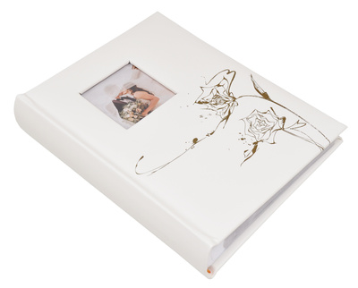 Album na zdjęcia w rozmiarze 15x21 cm - 100 zdjęć do wsuwania - MOMENT 05 - Ecru - złoty nadruk