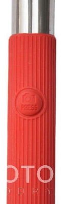 Selfie Stick Monopod statyw do telefonu bluetooth przycisk w uchwycie - Czerwony