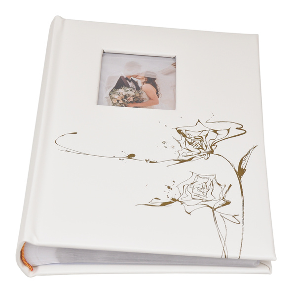 Album na zdjęcia w rozmiarze 15x21 cm - 100 zdjęć do wsuwania - MOMENT 05 - Ecru - złoty nadruk