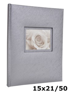 Album na zdjęcia w rozmiarze 15x21 cm - 50 zdjęć do wsuwania - LOVE SILVER - Srebrny