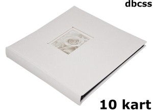 Album na zdjęcia do wklejania 10 kart 20 stron - tradycyjny DBCSS10 LOVE WHITE - kremowy - CZARNE KARTY - ekoskóra